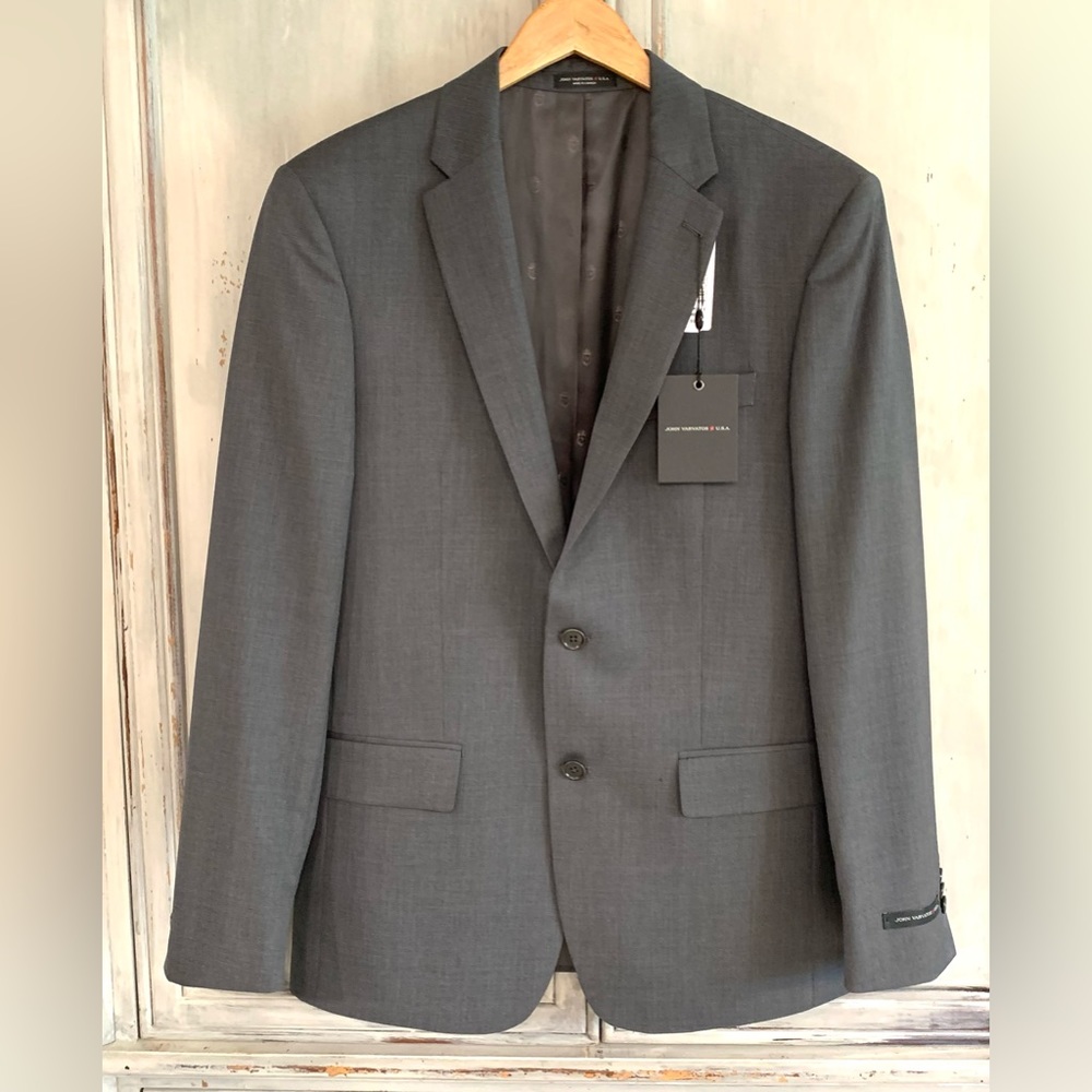 John Varvatos Grey Wool Sport Coat Jacket Sz 40R